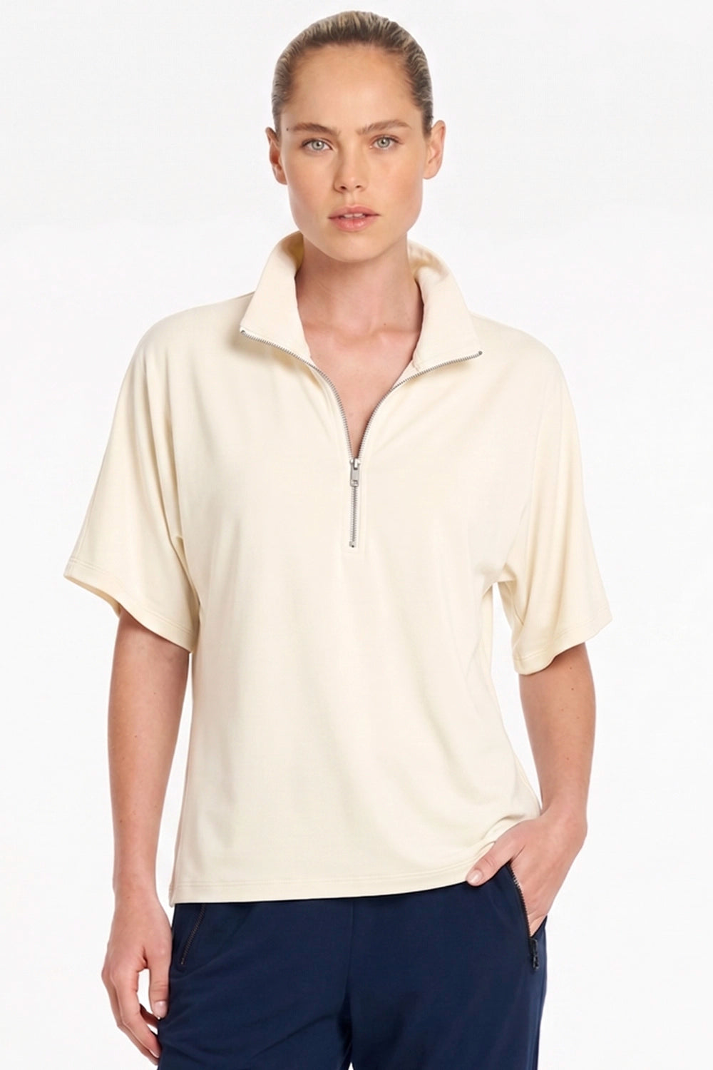 Mela Purdie Zip Flute Top in Cream F007 80049 - Pre-Order September Delivery