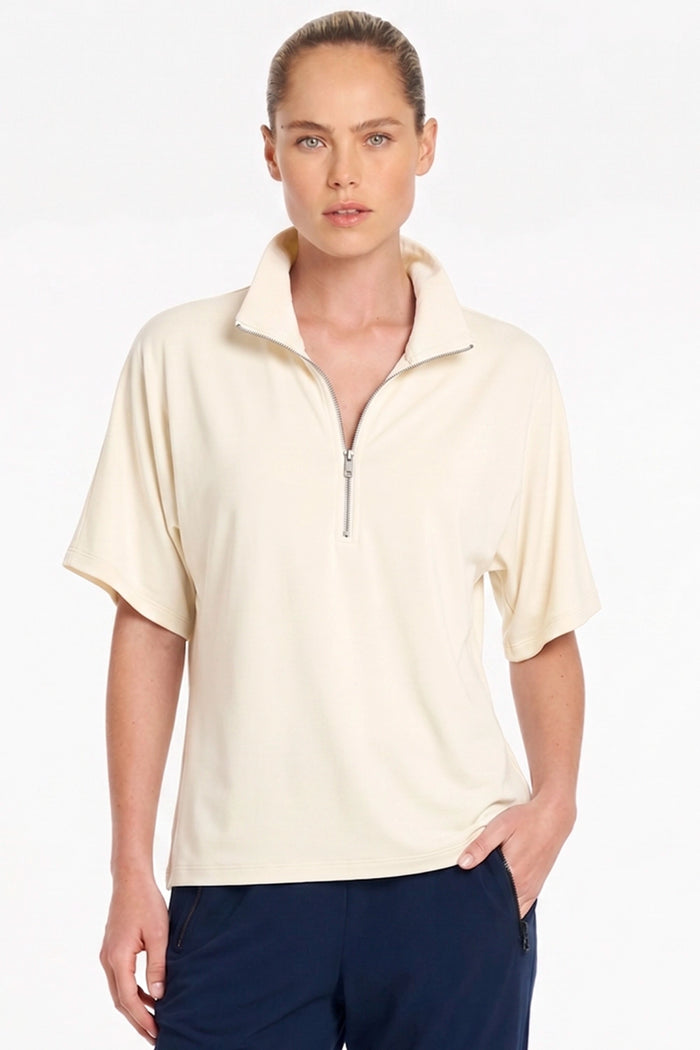 Mela Purdie Zip Flute Top in Cream F007 80049 - Pre-Order September Delivery