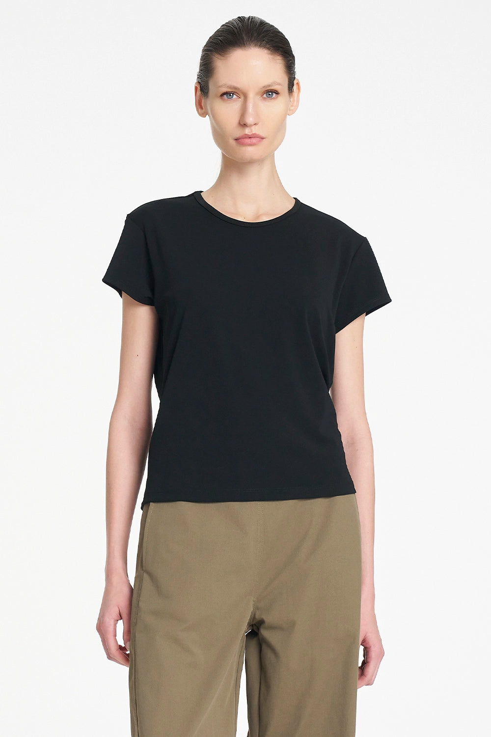 Mela Purdie Crew Café T in Black F007 80113 - Pre-Order October Delivery