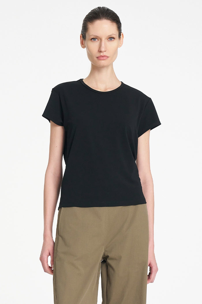 Mela Purdie Crew Café T in Black F007 80113 - Pre-Order October Delivery