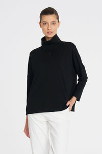 Mela Purdie Tab Sweater In Black F01 8889 - Pre-Order March Delivery