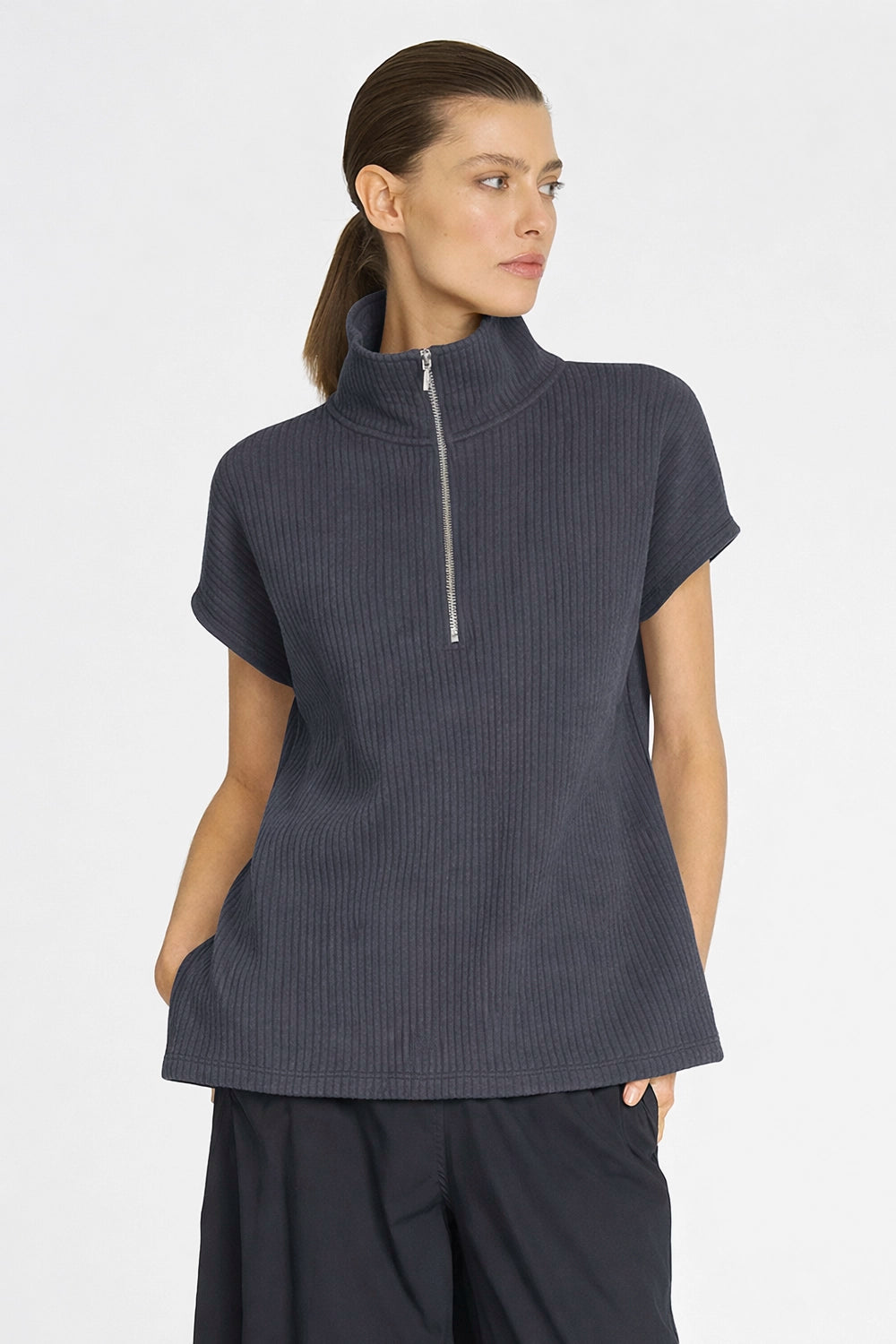 Mela Purdie Zip Front Shell In Phantom F090 8329 - Pre-Order March Delivery