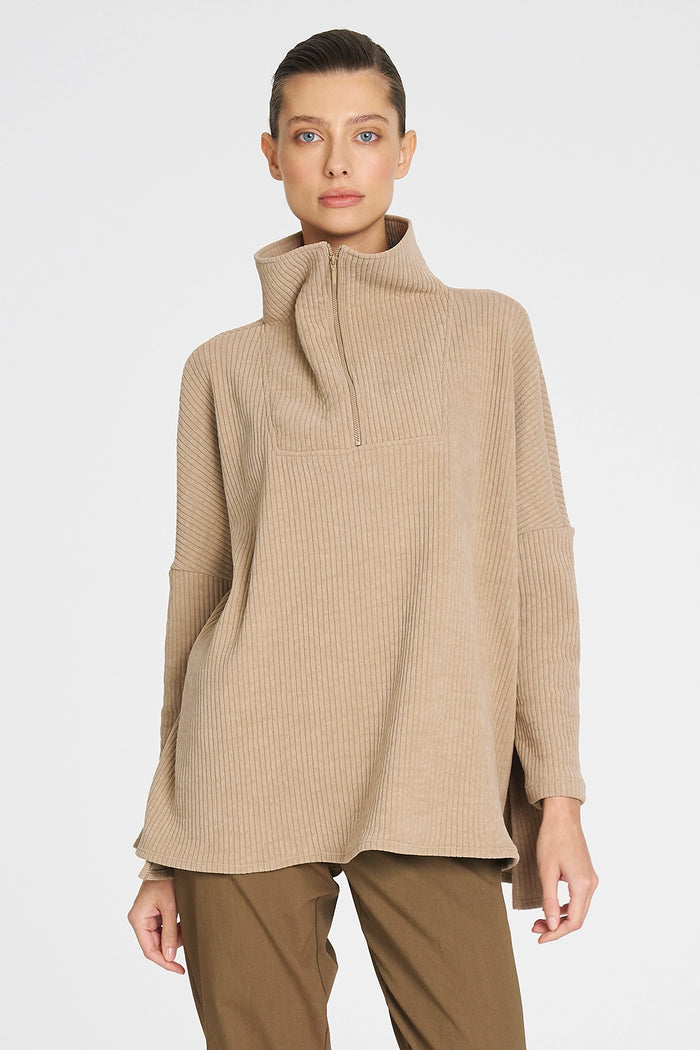 Mela Purdie Tube Zip Sweater In Almondine F090 8674 - Pre-Order March Delivery