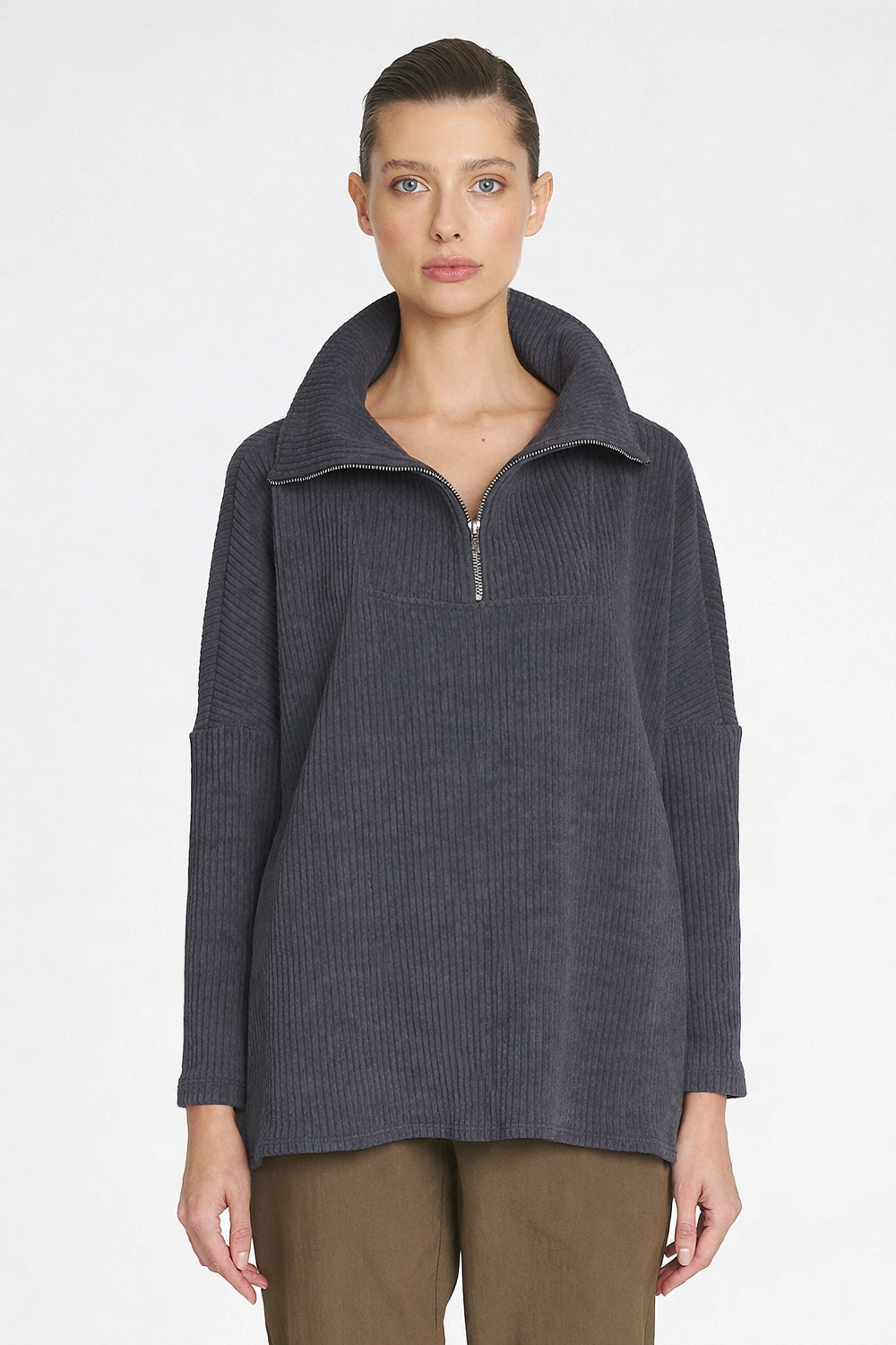 Mela Purdie Tube Zip Sweater In Phantom F090 8674 - Pre-Order March Delivery