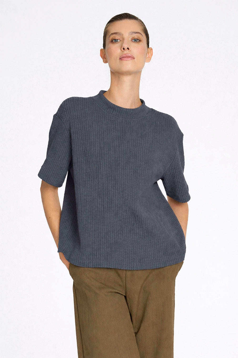 Mela Purdie Box Halo Top In Phantom F090 8936 - Pre-Order March Delivery