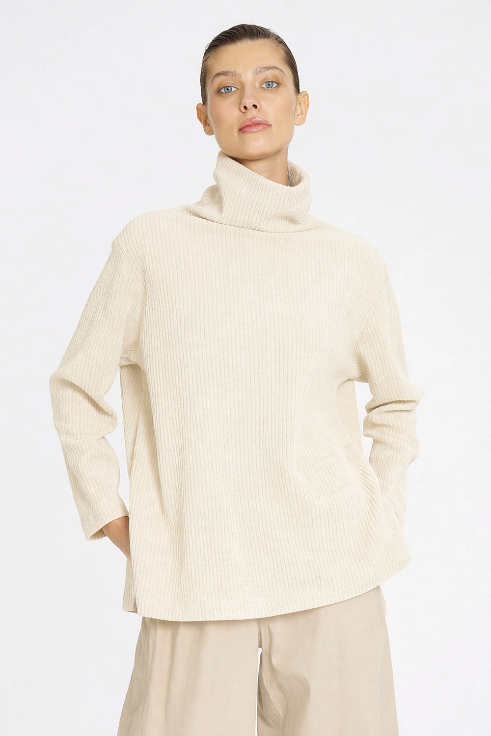 Mela Purdie Funnel Sweater In Petal F090 8948 - Pre-Order March Delivery