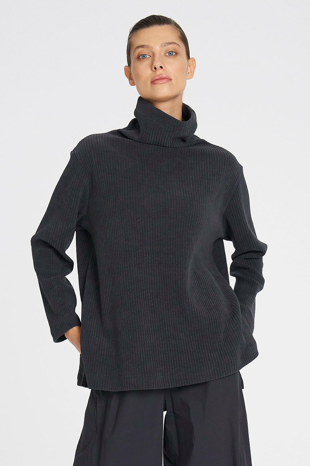 Mela Purdie Funnel Sweater In Phantom F090 8948 - Pre-Order March Delivery