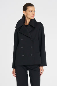 Mela Purdie Pea Jacket In Black F103 4241 - Pre-Order March Delivery