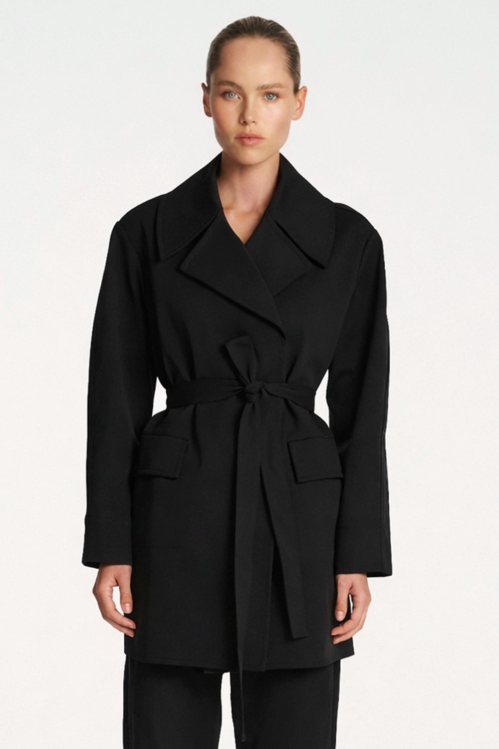 Mela Purdie Wrap Trench In Black F103 4227