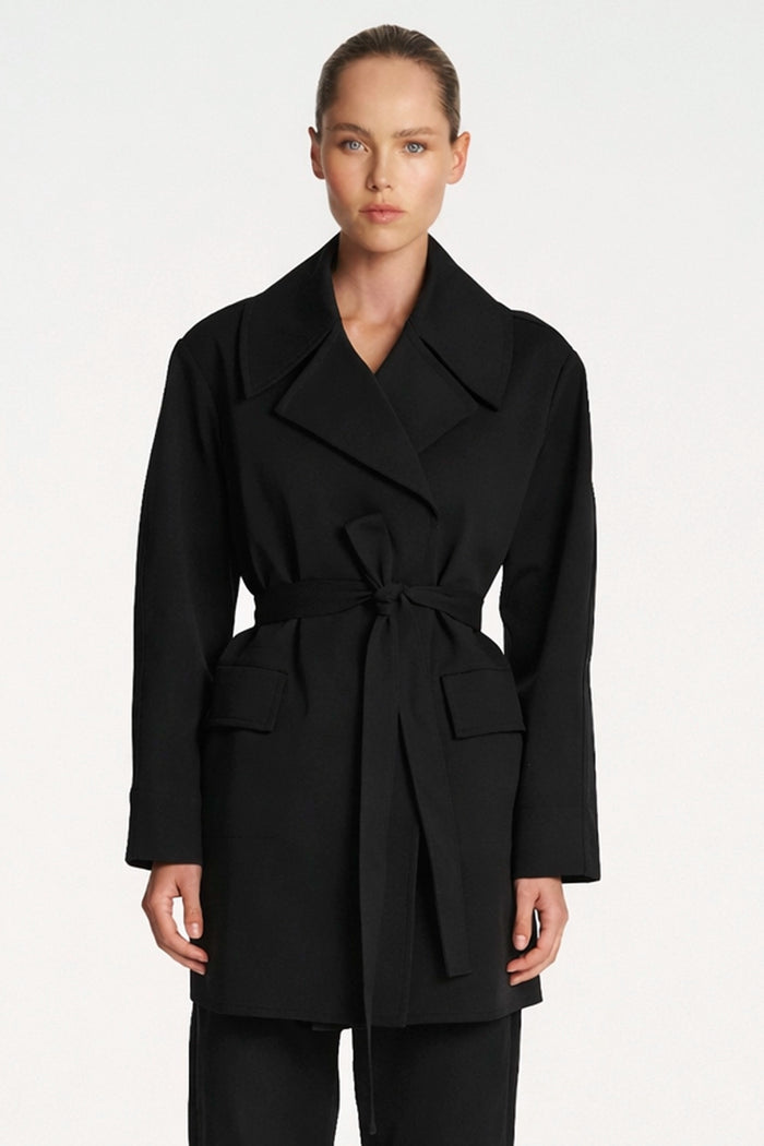 Mela Purdie Wrap Trench In Black F103 4227 - Pre-Order April Delivery