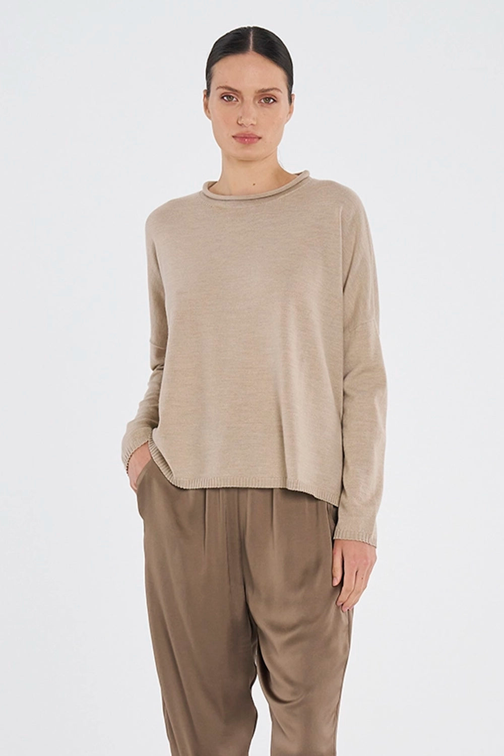 Mela Purdie Panama Sweater in Camel F14 9300