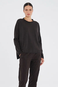 Mela Purdie Panama Sweater in Fudge F14 9300 - Pre-Order February Delivery