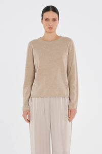 Mela Purdie Crew Sweater in Camel F14 9307