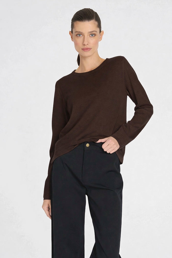 Mela Purdie Crew Sweater in Fudge F14 9307 - Pre-Order February Delivery