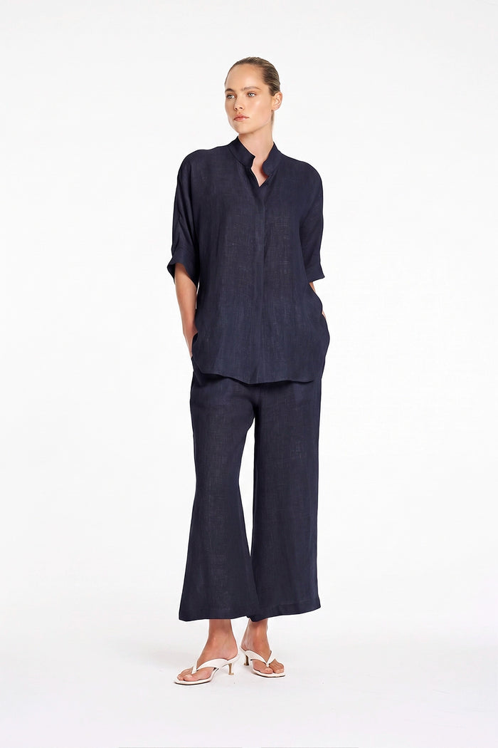 Mela Purdie Lino Pant in Shot Navy F418 10016 - Pre-Order September Delivery