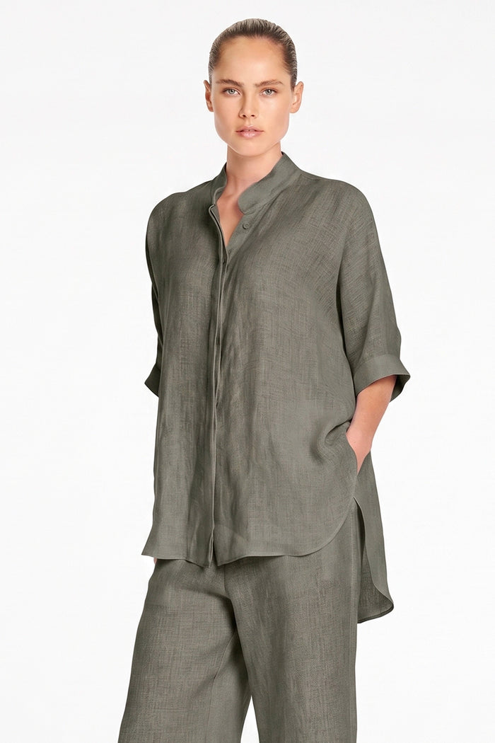 Mela Purdie Villa Overshirt in Stucco F418 8801 - Pre-Order September Delivery
