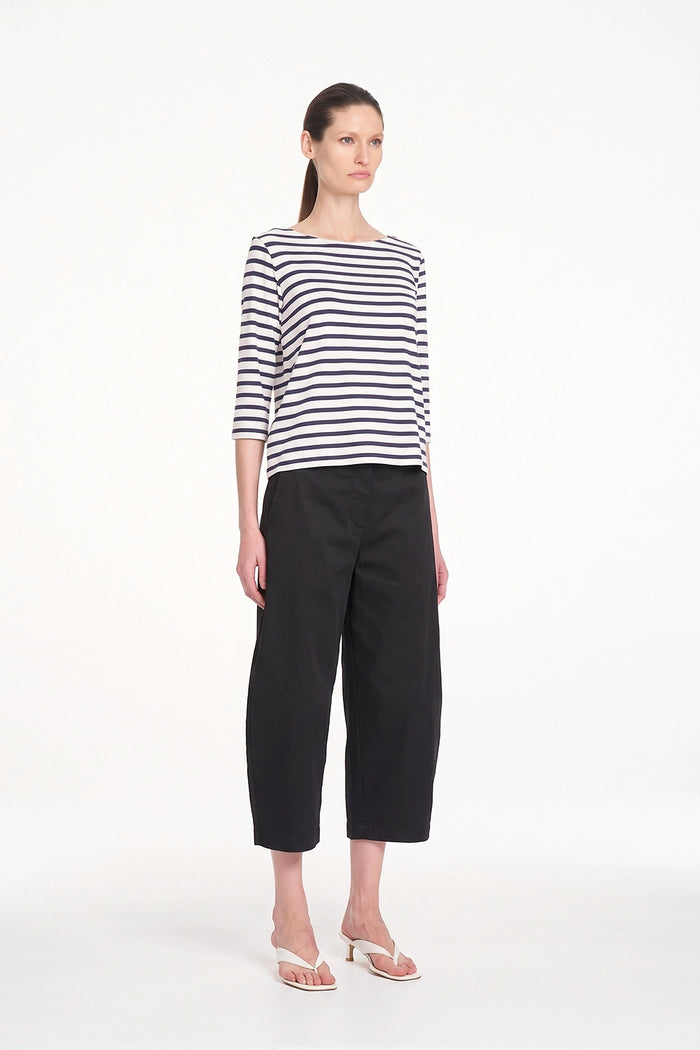 Mela Purdie Crop Barrel Pant in Black F419 10003 - Pre-Order November Delivery