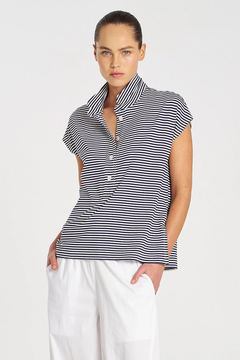 Mela Purdie Henley Tank in Marine/White F538 8755