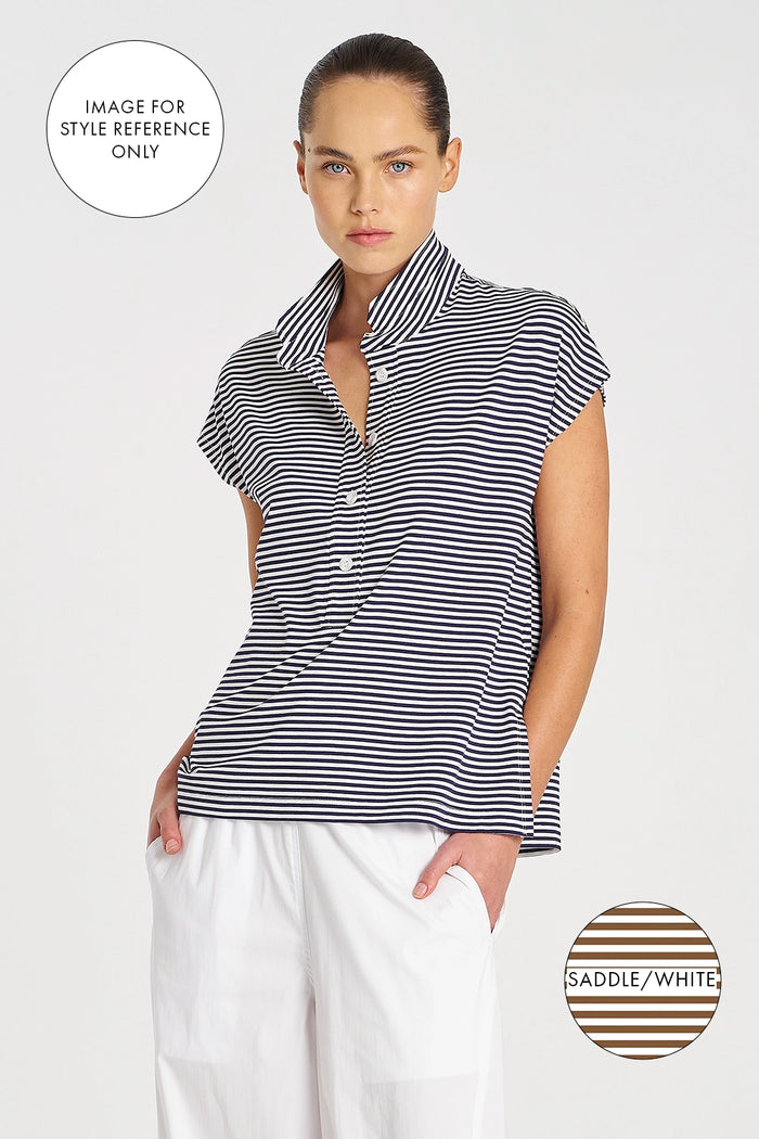 Mela Purdie Henley Tank in Saddle/White F538 8755
