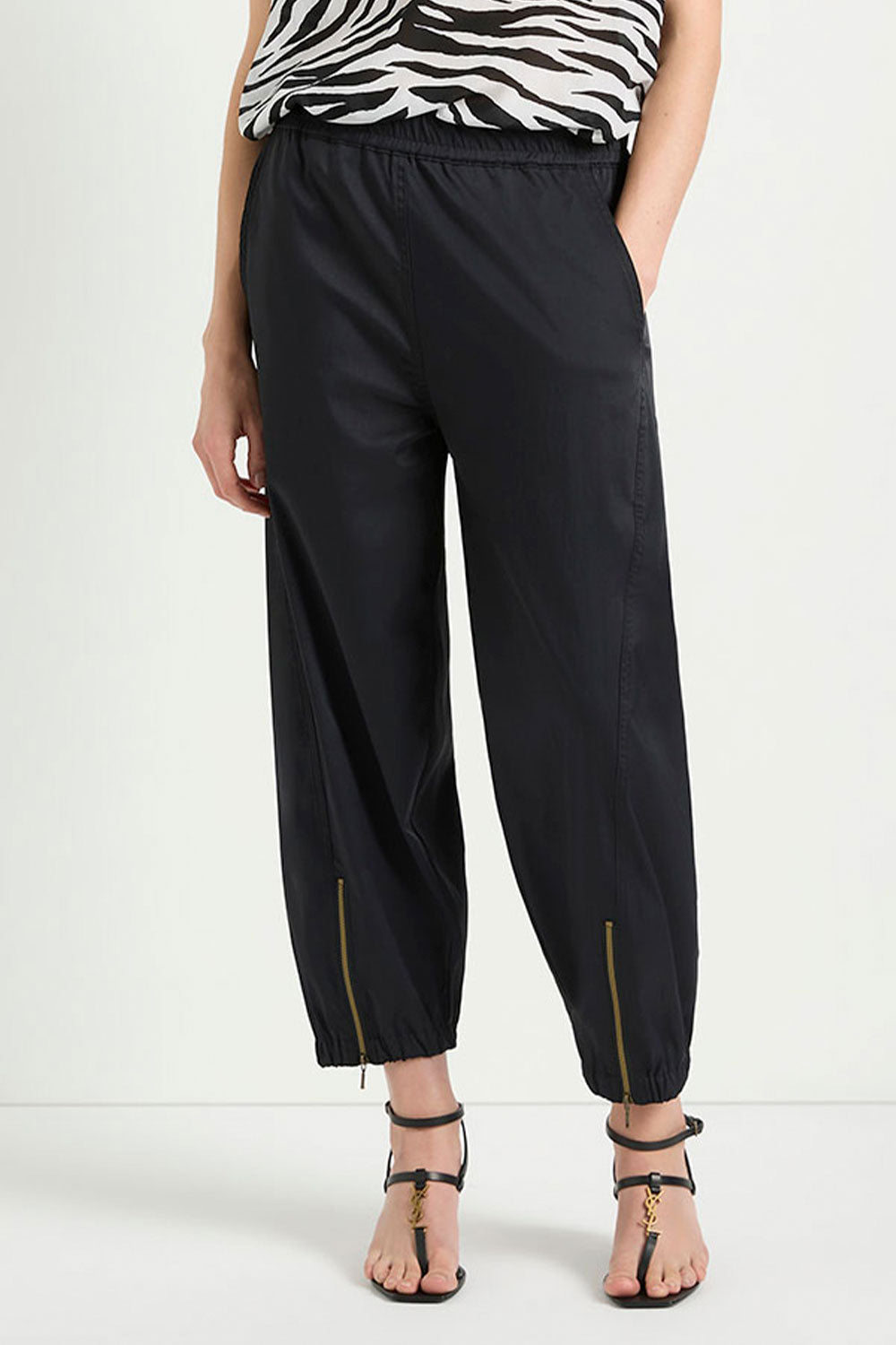 Mela Purdie Crop Club Pant in Black F613 1863