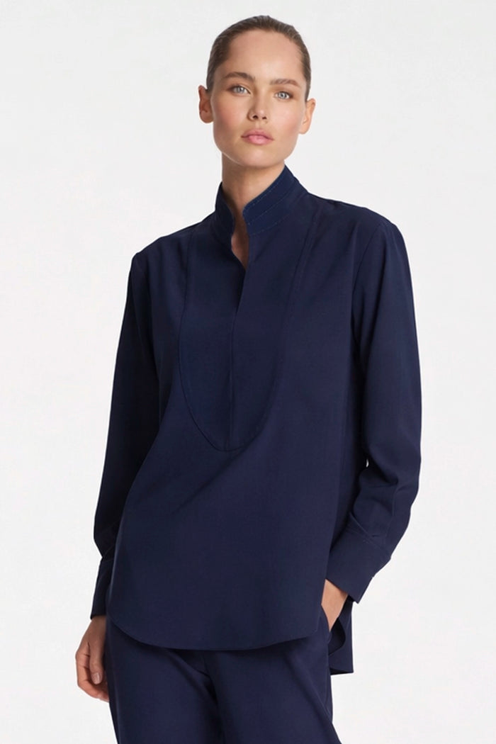 Mela Purdie Formal Shirt In Navy F618 8956 - Pre-Order April Delivery