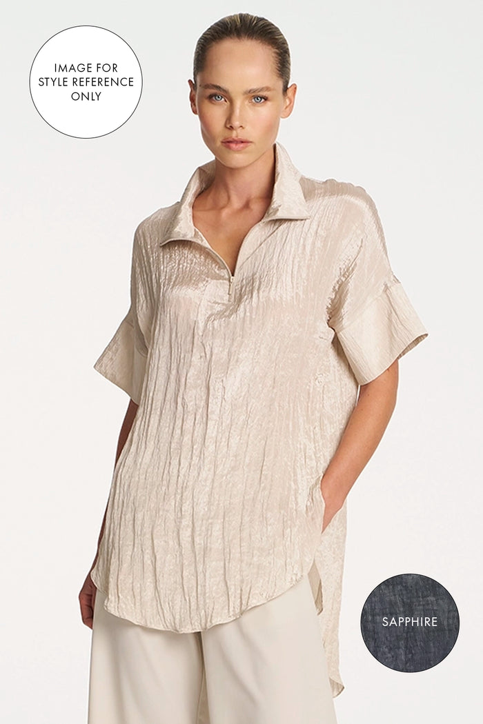 Mela Purdie Funnel Tunic In Sapphire F620 8964 - Pre-Order April Delivery