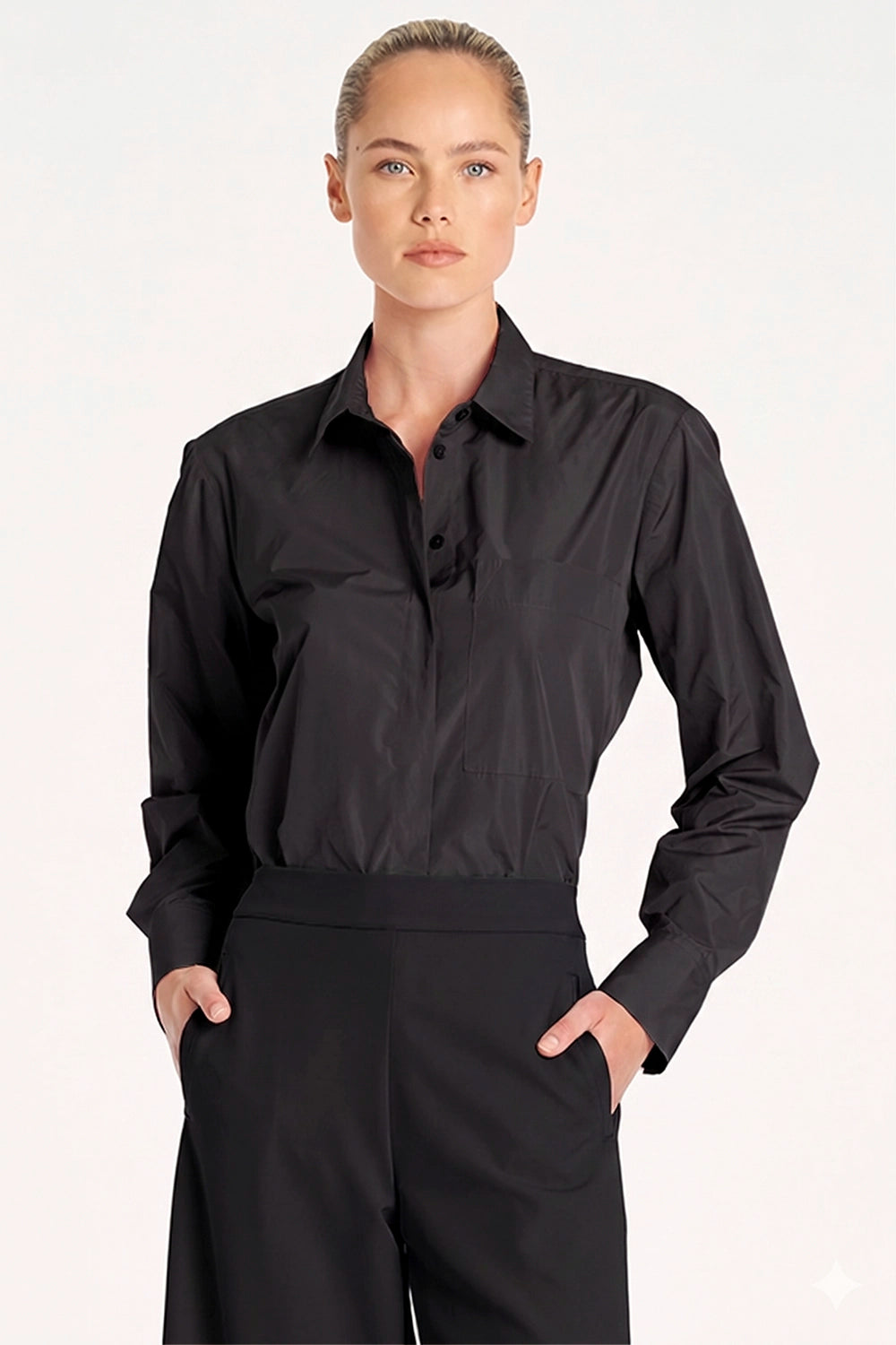 Mela Purdie Saville Shirt in Black F621 8920 - Pre-Order July Delivery