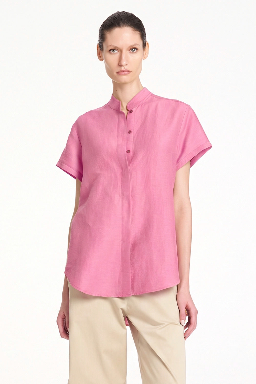 Mela Purdie Soft Stand Shirt in Peony F628 8629 - Pre-Order November Delivery