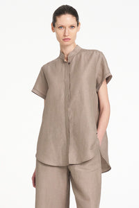 Mela Purdie Soft Stand Shirt in Twig F628 8629 - Pre-Order October Delivery