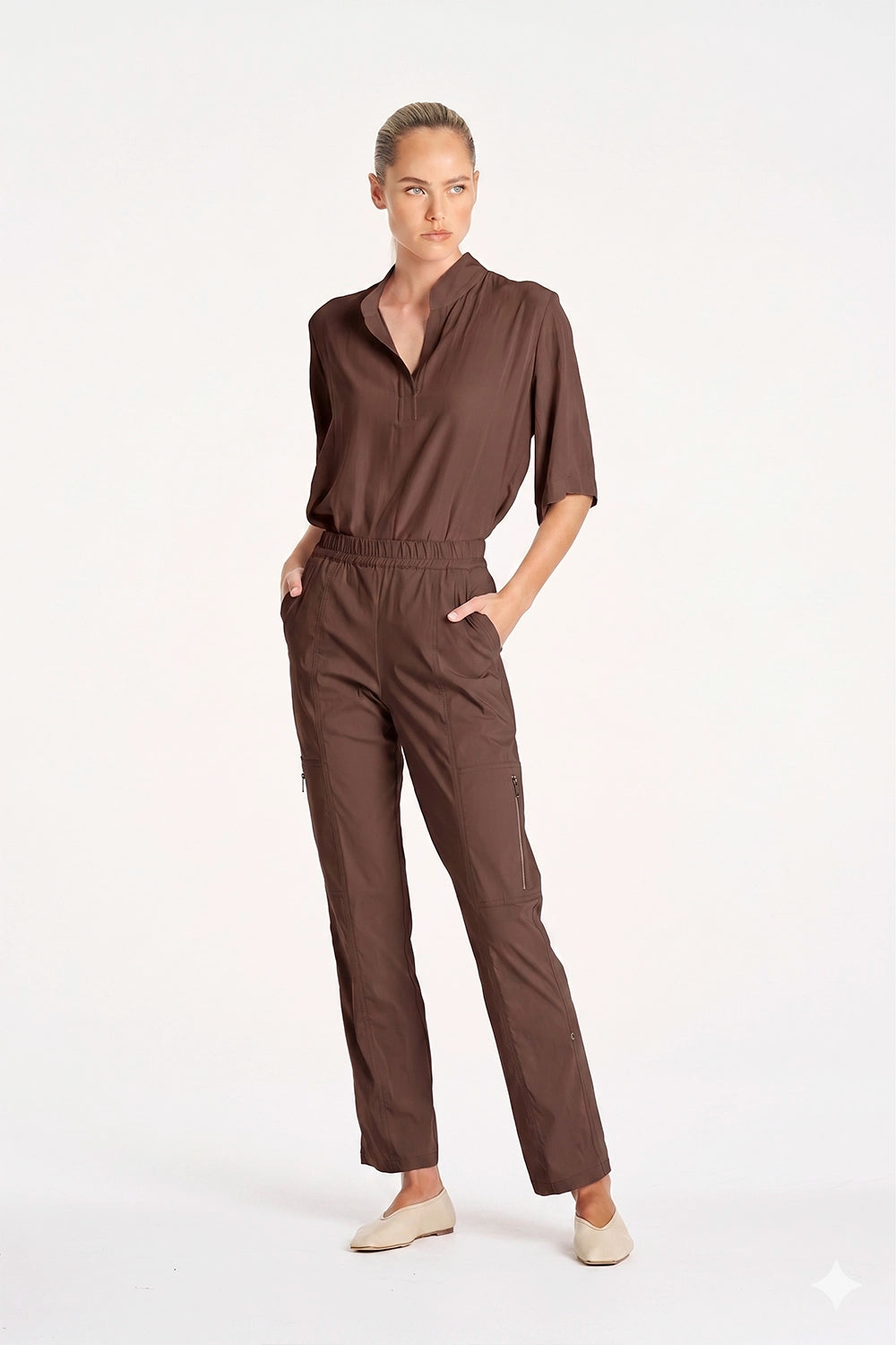 Mela Purdie Zip Cargo in Fudge F65 1376 - Pre-Order July Delivery