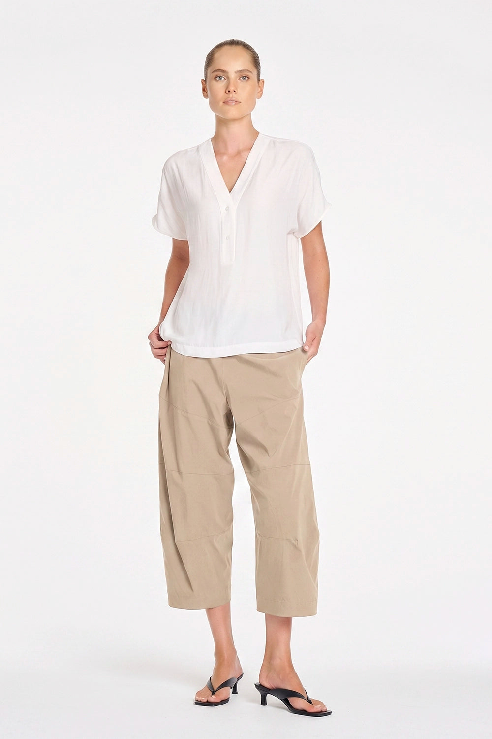 Mela Purdie Cropped Tuscan Pant in Hay F65 1514 - Pre-Order September Delivery