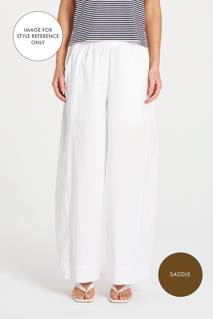 Mela Purdie Wide Cross Pant in Saddle F65 1944