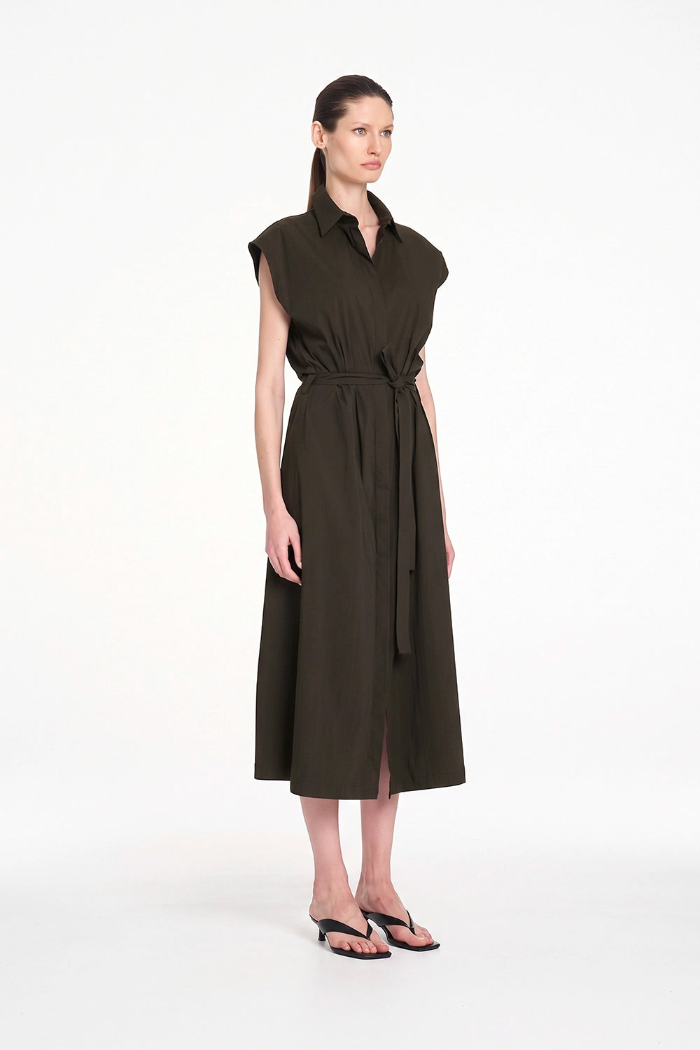 Mela Purdie Slice Shirt Dress in Bark F65 3075 - Pre-Order November Delivery