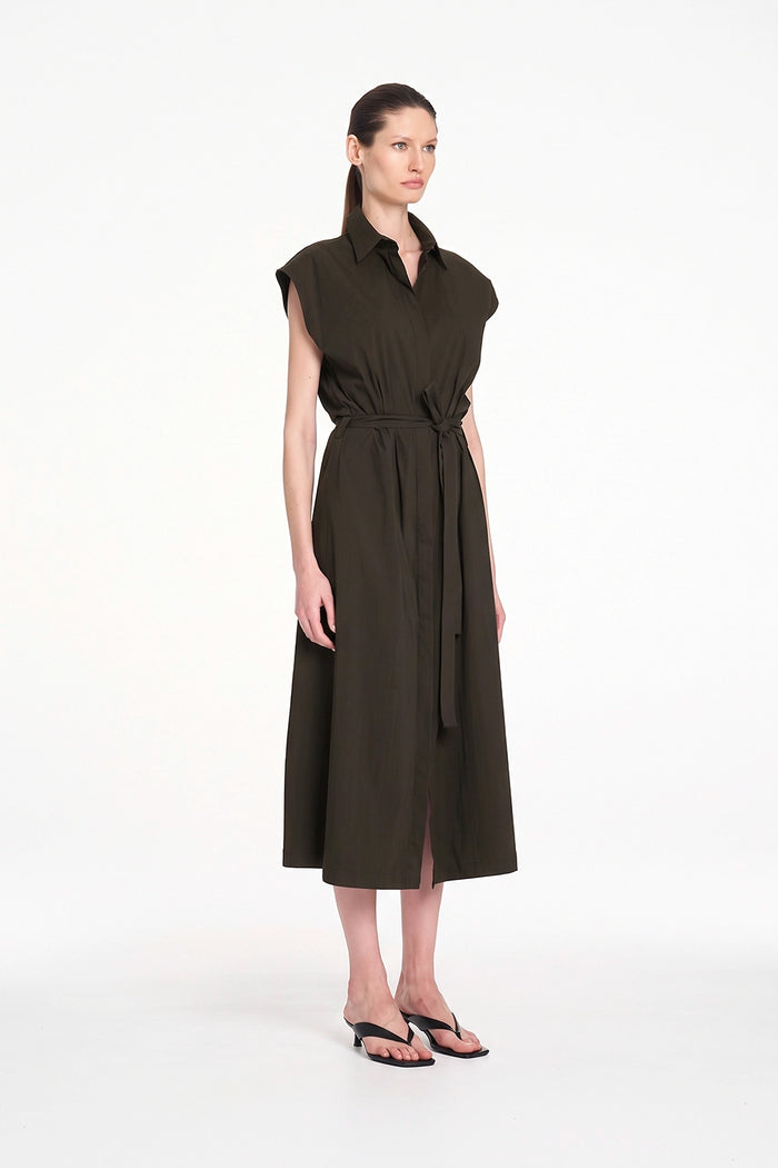 Mela Purdie Slice Shirt Dress in Bark F65 3075 - Pre-Order November Delivery