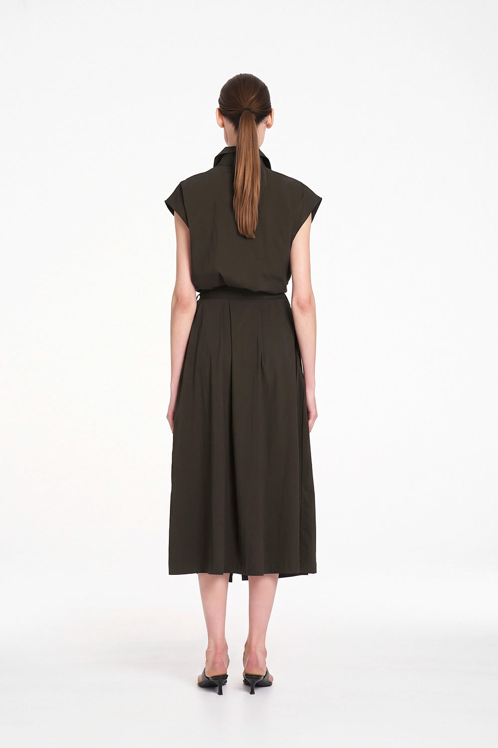 Mela Purdie Slice Shirt Dress in Bark F65 3075 - Pre-Order November Delivery