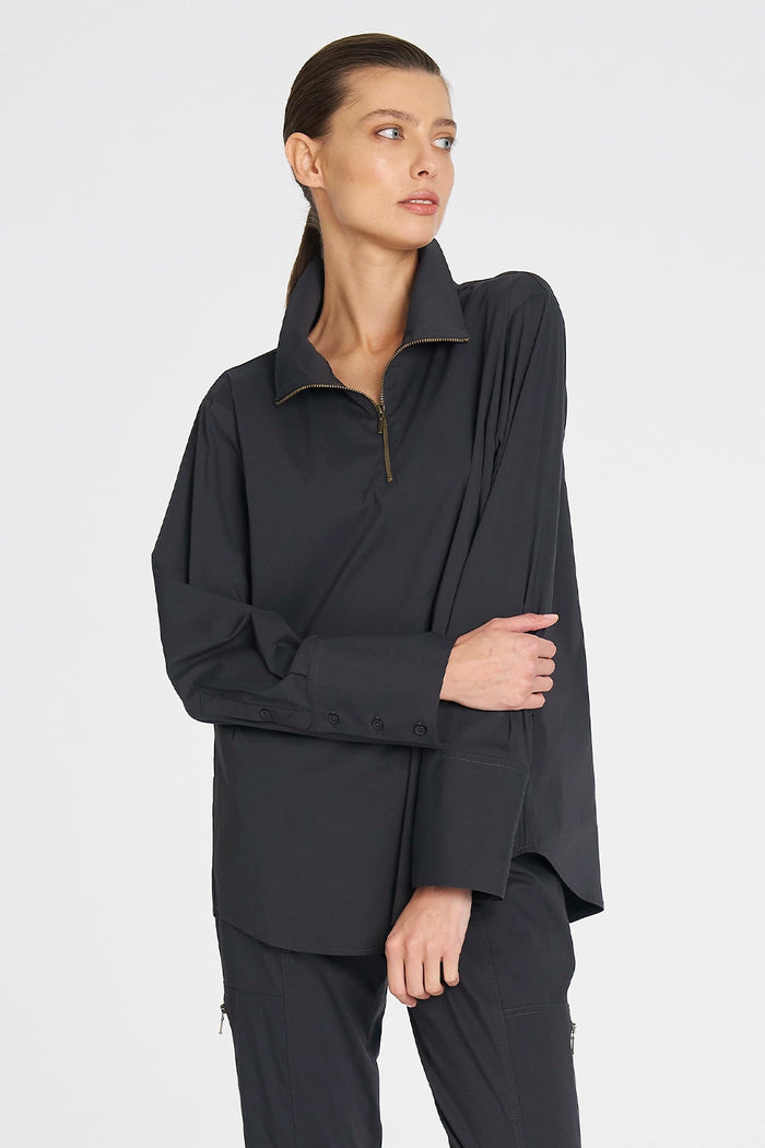Mela Purdie Half Zip Blouse In Canyon F65 8632 - Pre-Order March Delivery