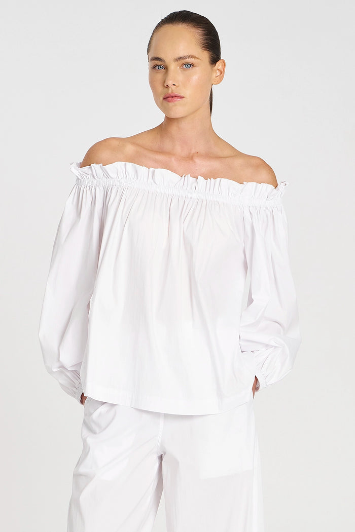 Mela Purdie Breeze Blouse in White F65 8843