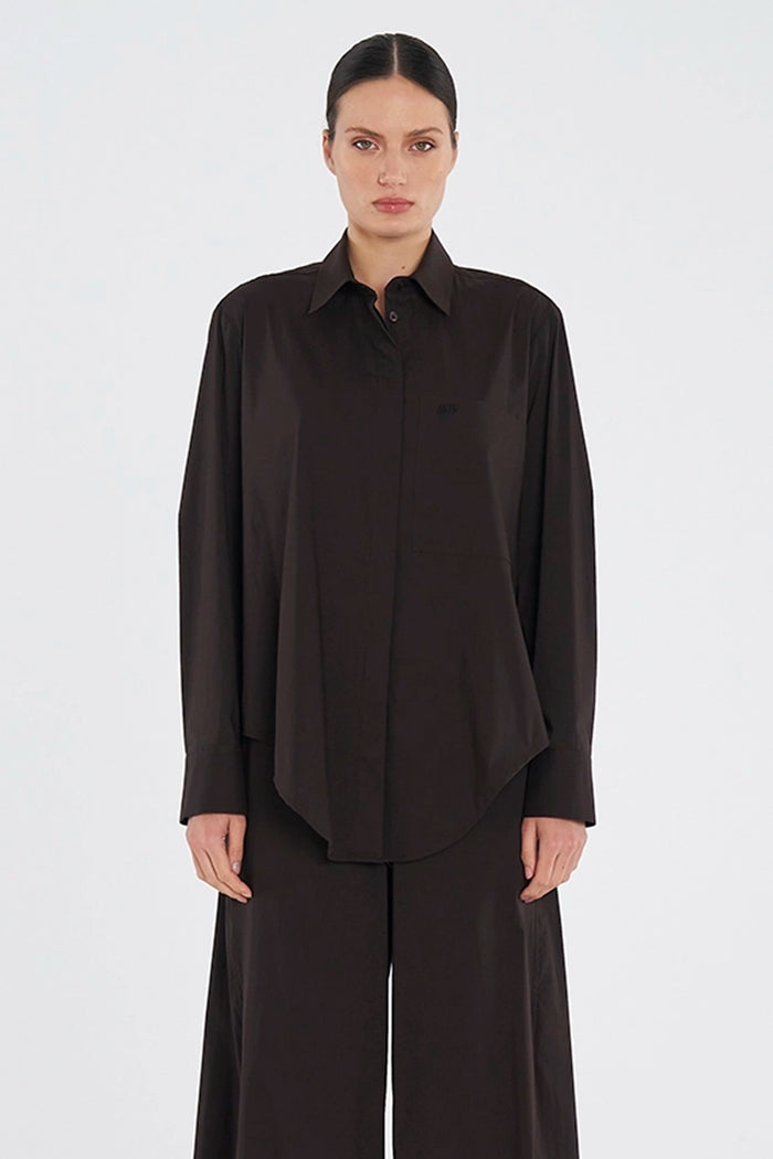 Mela Purdie Saville Shirt in Fudge F65 8920 - Pre-Order February Delivery