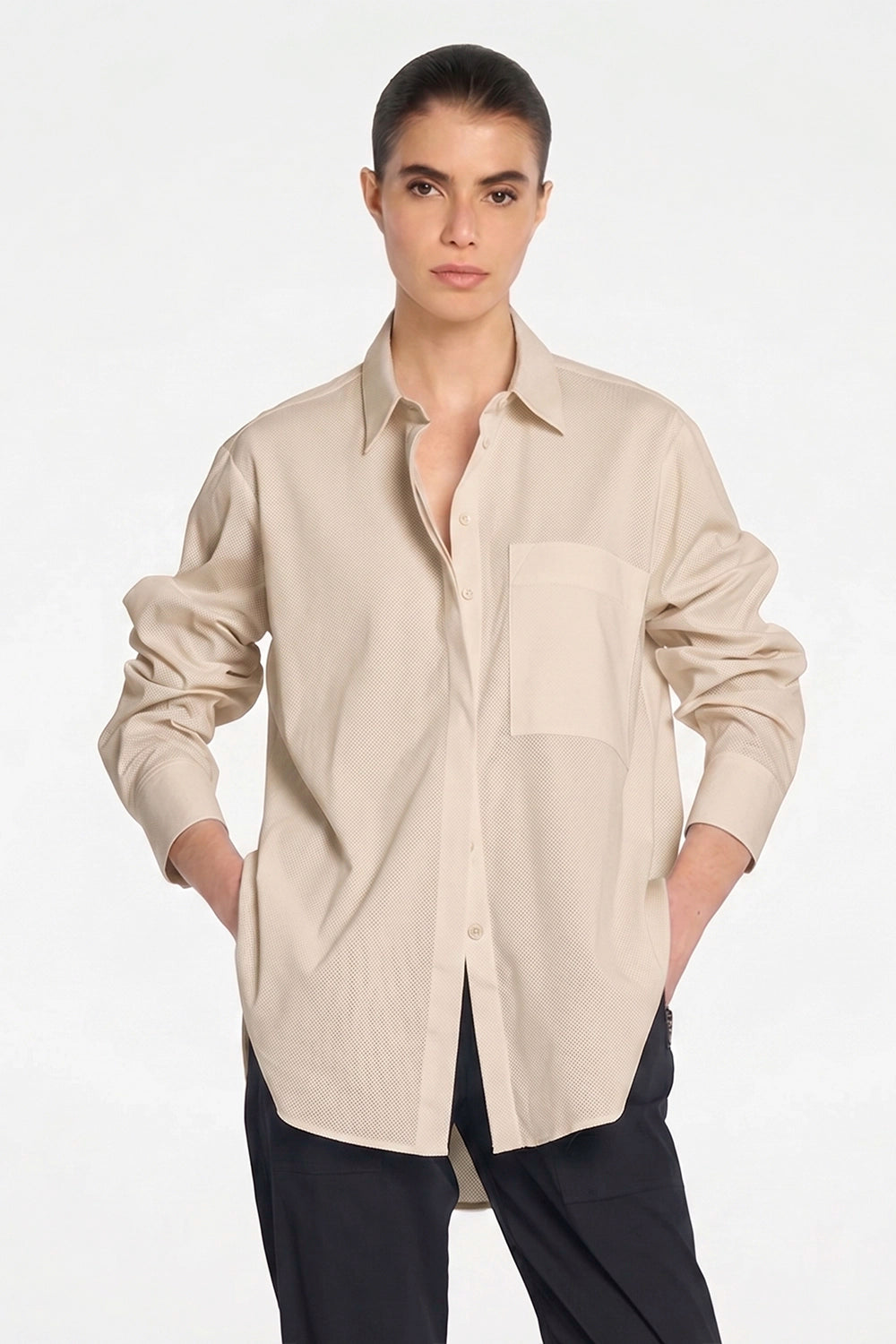 Mela Purdie Saville Shirt in Hay F65 8920 - Pre-Order September Delivery