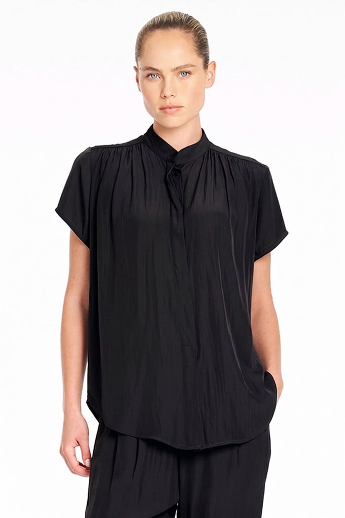 Mela Purdie SS Soft Blouse in Black F67 80069 - Pre-Order September Delivery