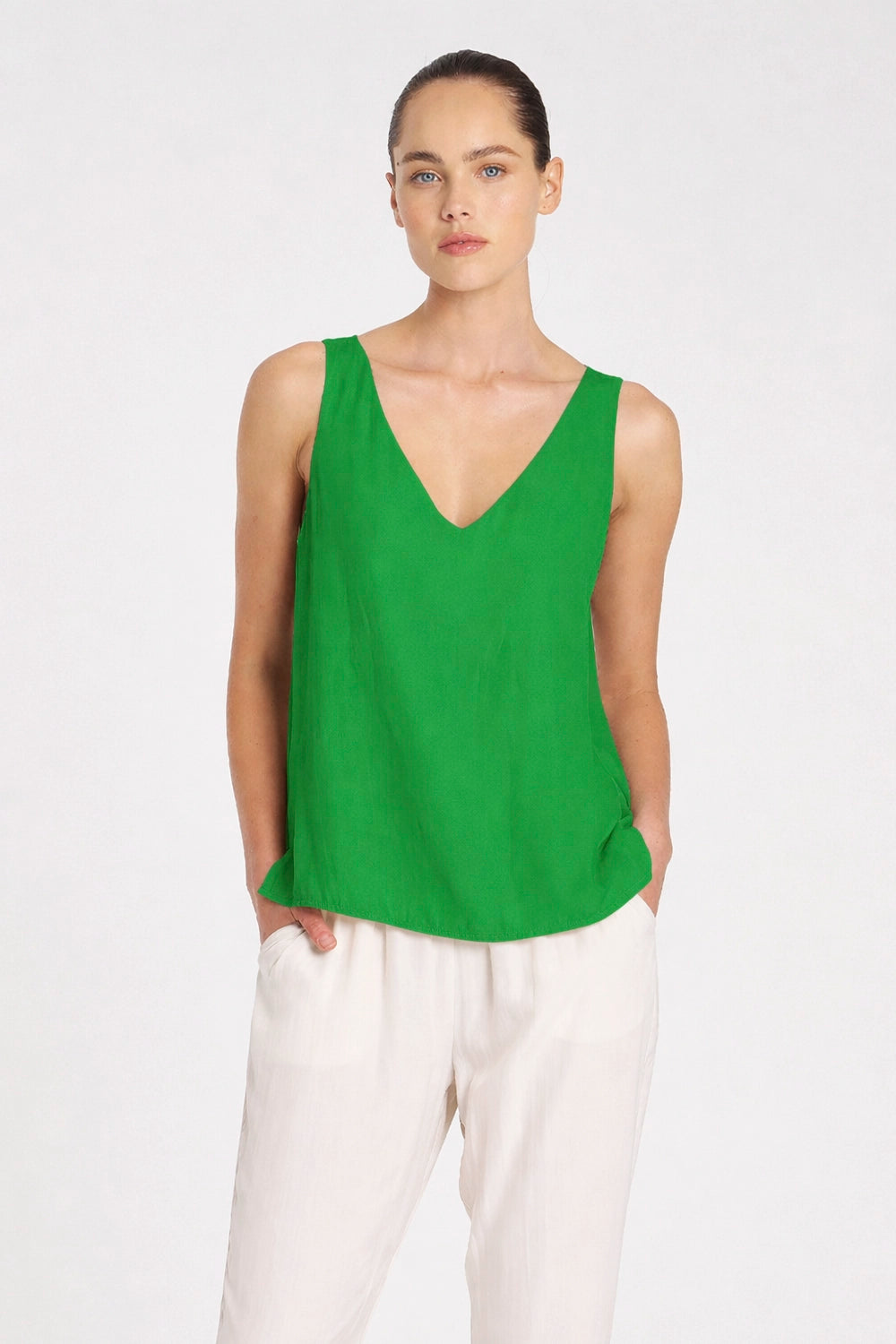 Mela Purdie Audrey Tank in Palm F67 2703