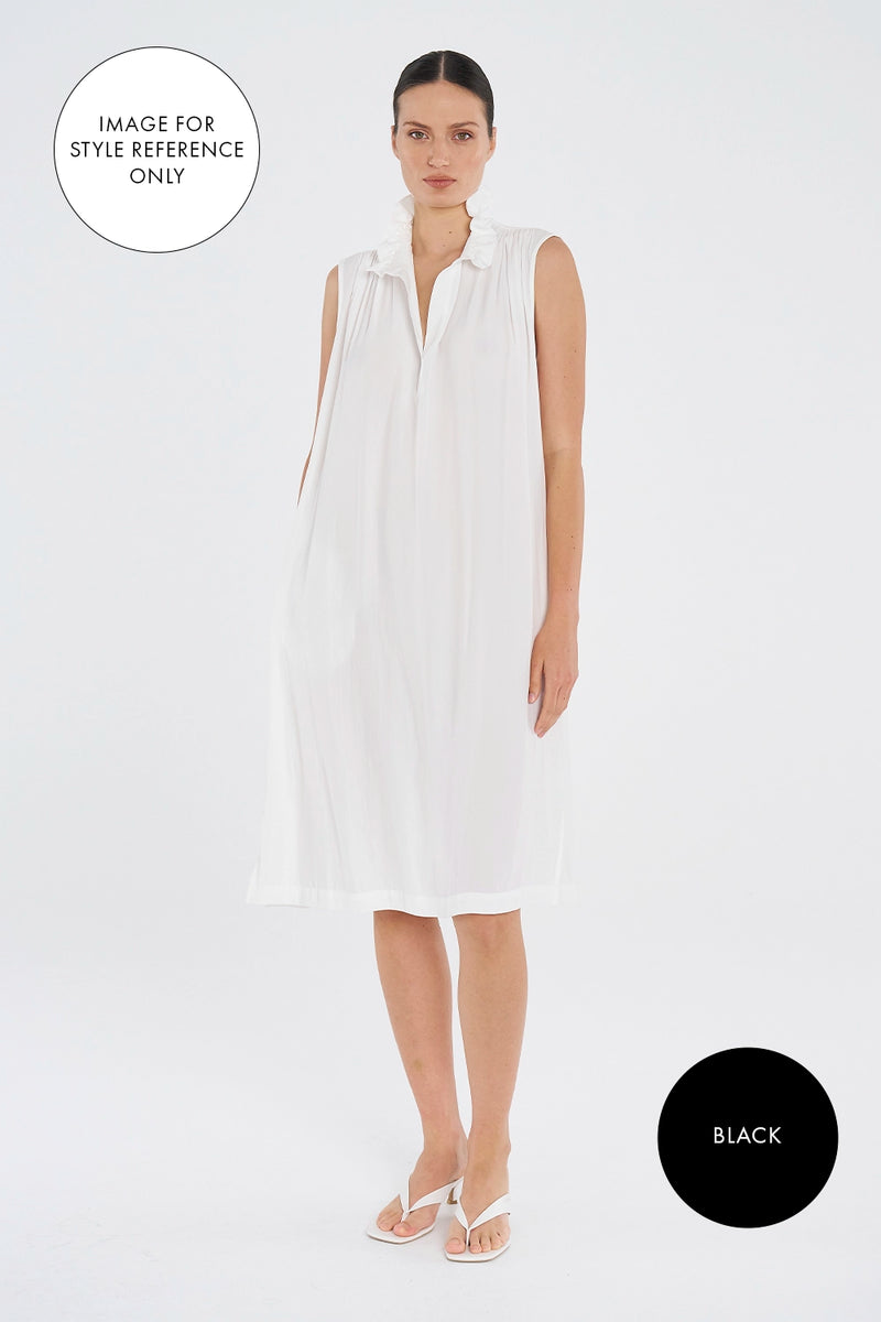 Mela Purdie Frill Tank Dress in Black F67 3053 - Pre-Order December Delivery