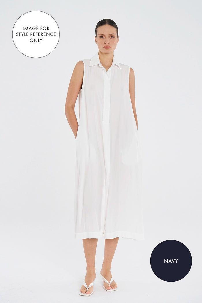 Mela Purdie Midi Shirt Dress in Navy F67 3060 - Pre-Order December Delivery