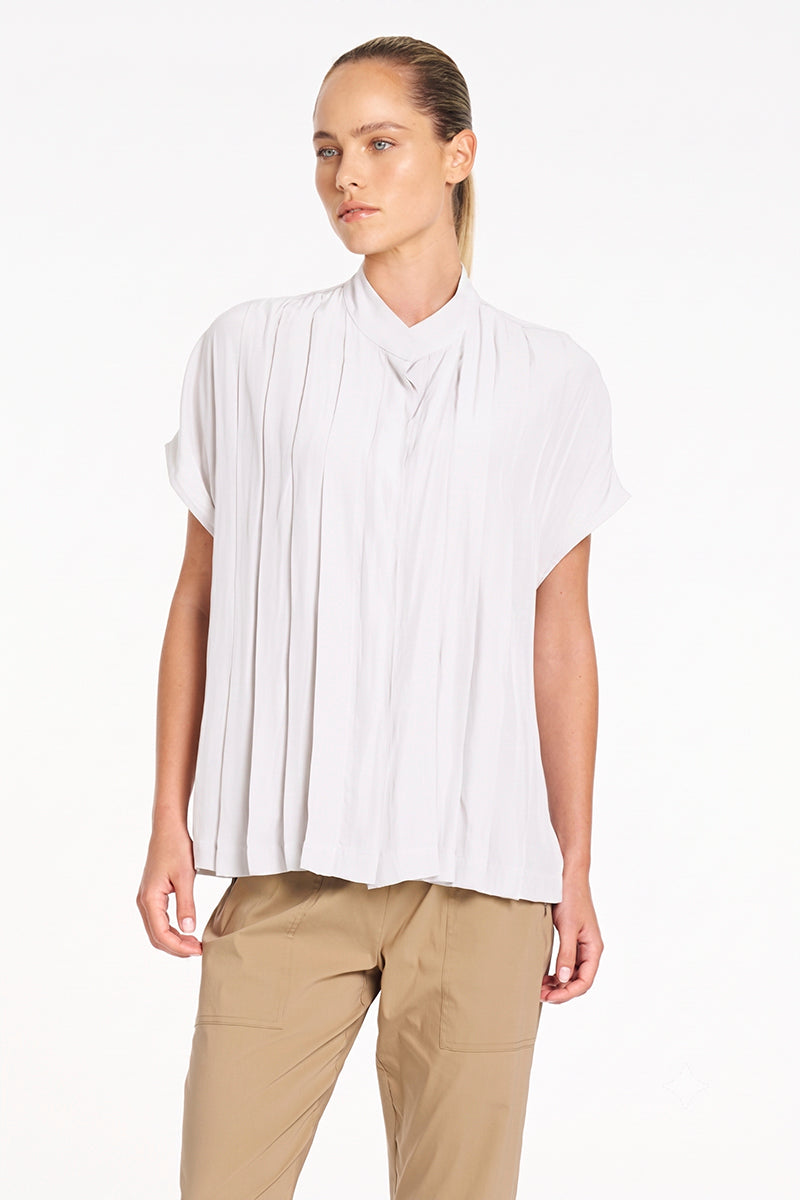 Mela Purdie Full Pleat Shell in White F67 80046 - Pre-Order August Delivery