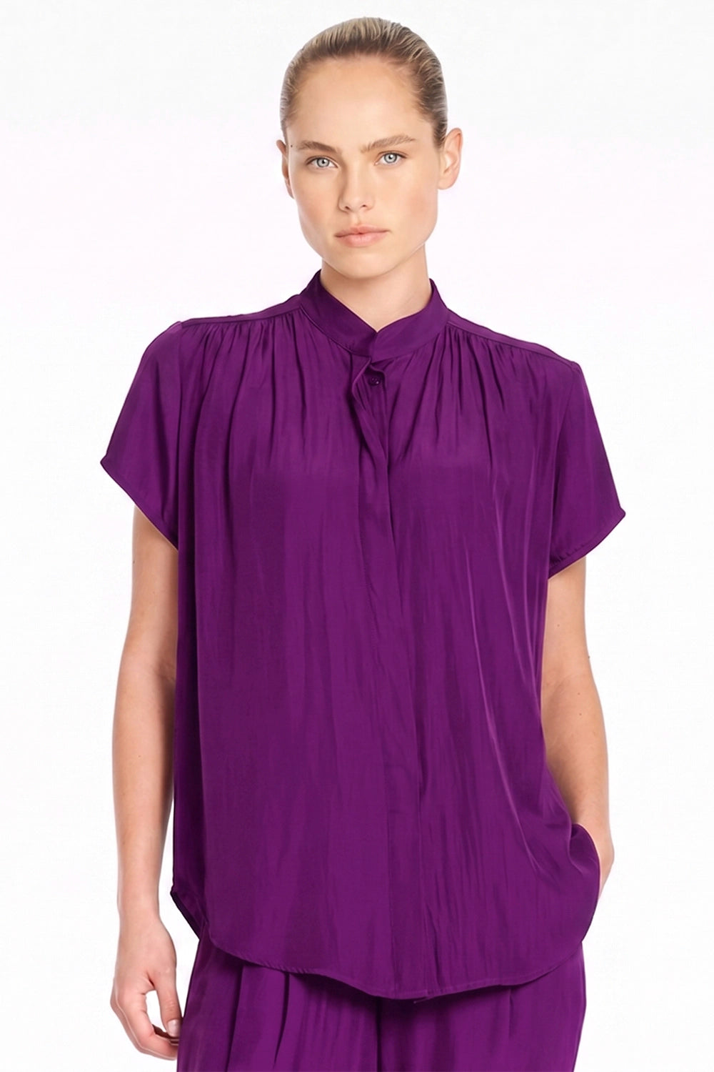 Mela Purdie SS Soft Blouse in Dahlia F67 80069 - Pre-Order September Delivery
