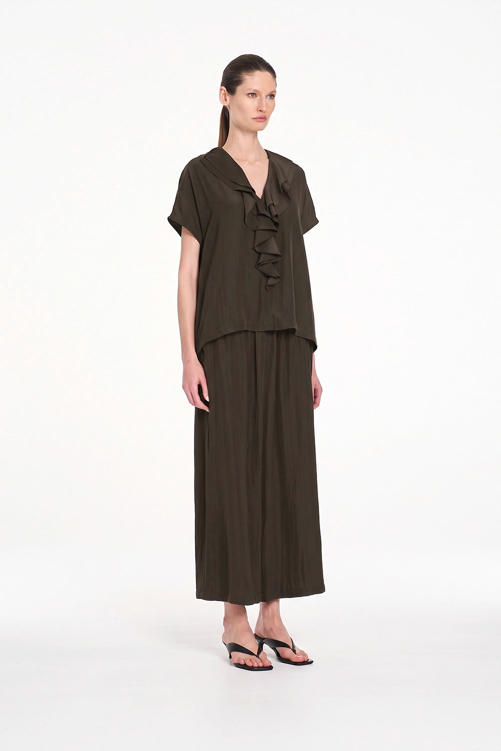 Mela Purdie Flounce Lariat Shell in Bark F67 80116 - Pre-Order November Delivery