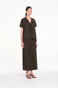 Mela Purdie Flounce Lariat Shell in Bark F67 80116 - Pre-Order November Delivery
