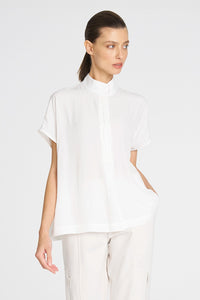 Mela Purdie Funnel Shell In White F67 8037 - Pre-Order March Delivery