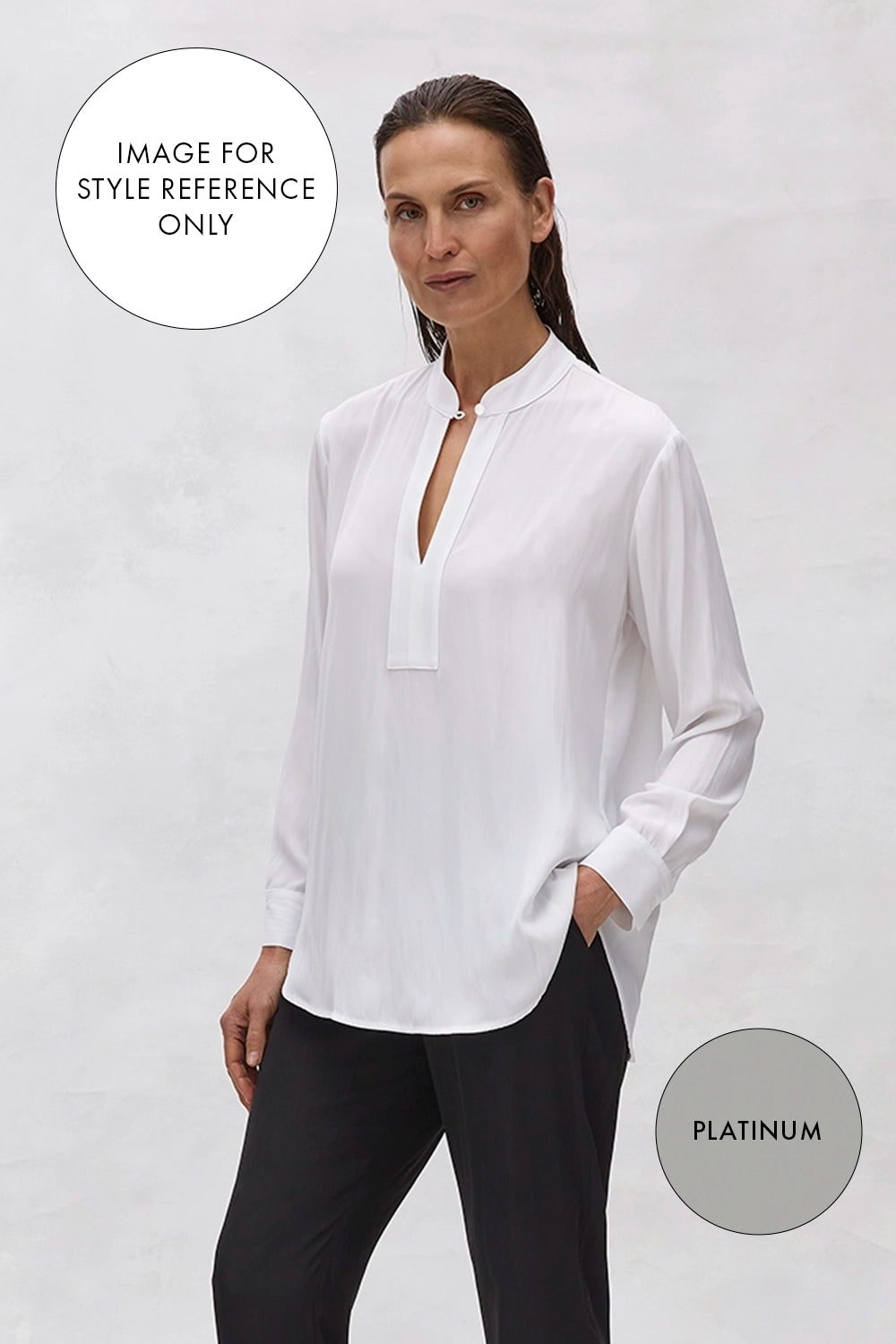 Mela Purdie Keyhole Shirt in Platinum F67 8569 - Pre-Order October Delivery