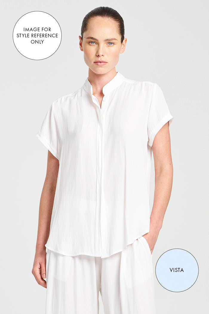 Mela Purdie Soft Stand Shirt in Vista F67 8629 - Pre-Order September Delivery